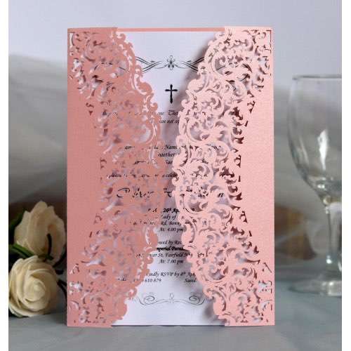 Wedding Invitation Rectangle Laser Blessing Card Lace Card 2020
